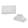 Grille de soufflage 300x150 à double déflexion, avec plénum ABS