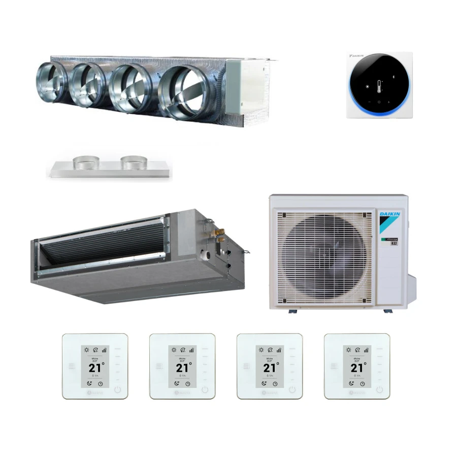 Pack gainable Daikin 5kw pour 60m² Airzone 4 sorties