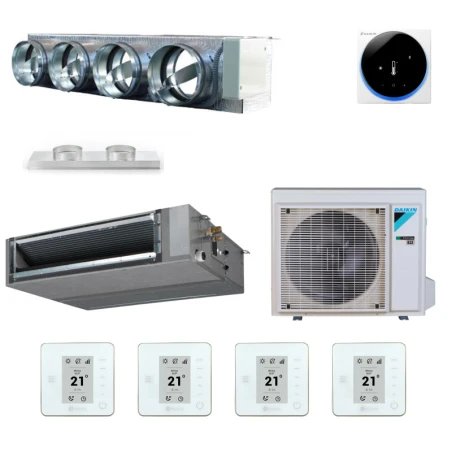 Pack gainable Daikin 5kw pour 60m² Airzone 4 sorties