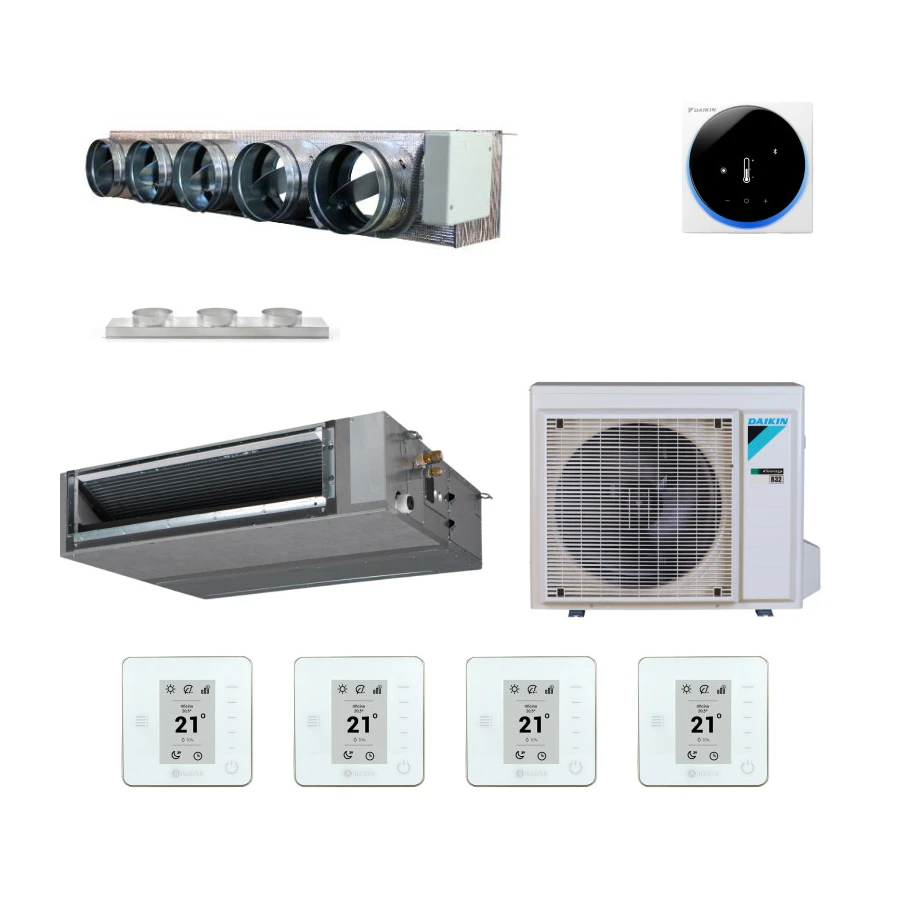 Pack gainable Daikin 6kw pour 70m² Airzone 5 sorties