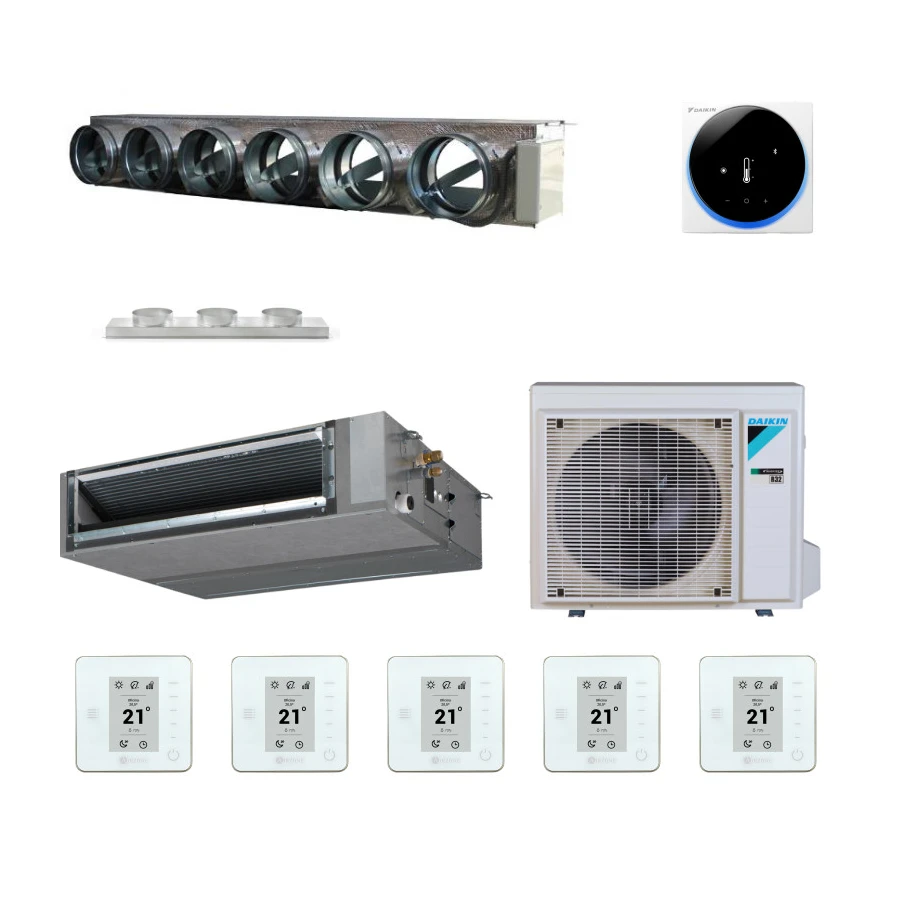 Pack gainable Daikin 6kw pour 70m² Airzone 6 sorties