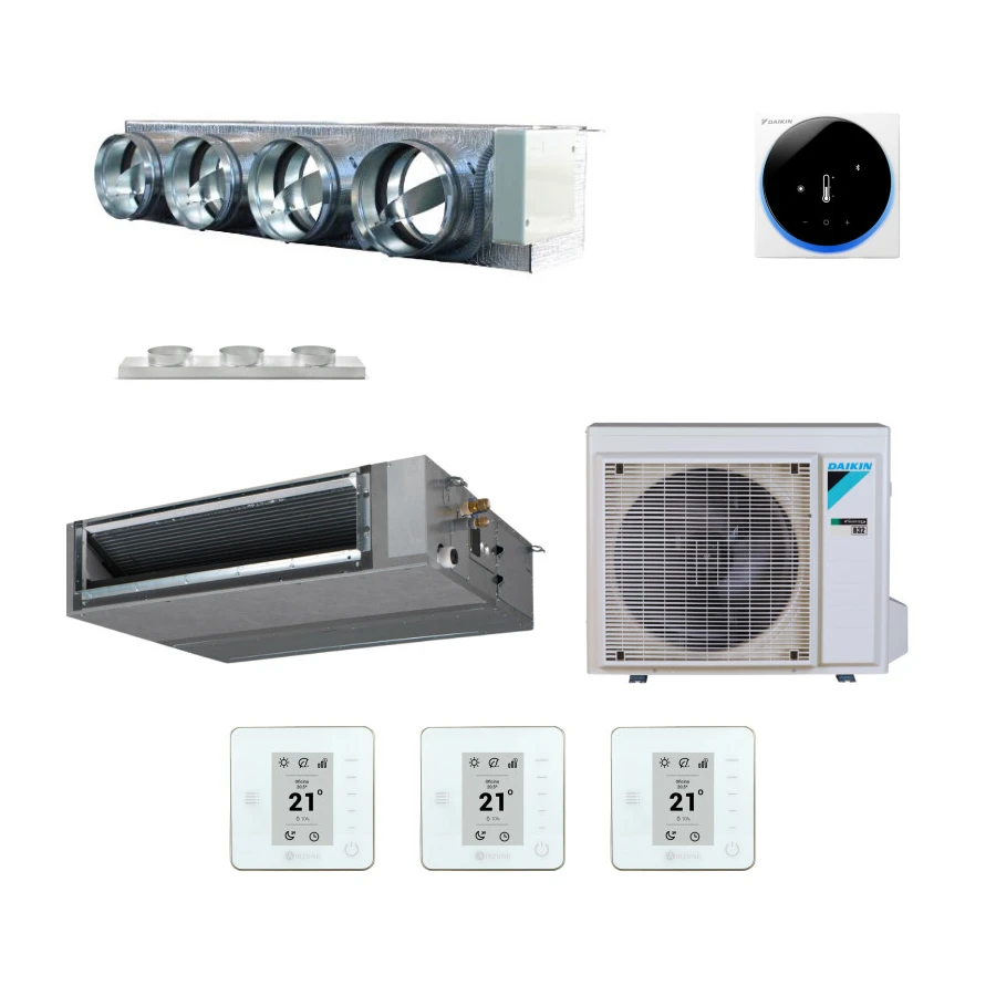 Pack gainable Daikin 6kw pour 70m² Airzone 4 sorties