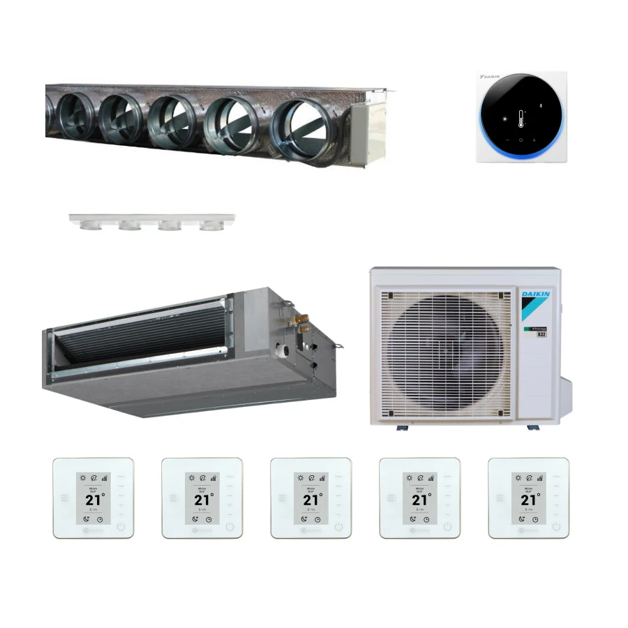 Pack gainable Daikin 10kw pour 100m² Airzone 6 sorties