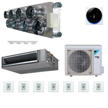 Pack gainable Daikin 10kw pour 100m² Airzone 8 sorties