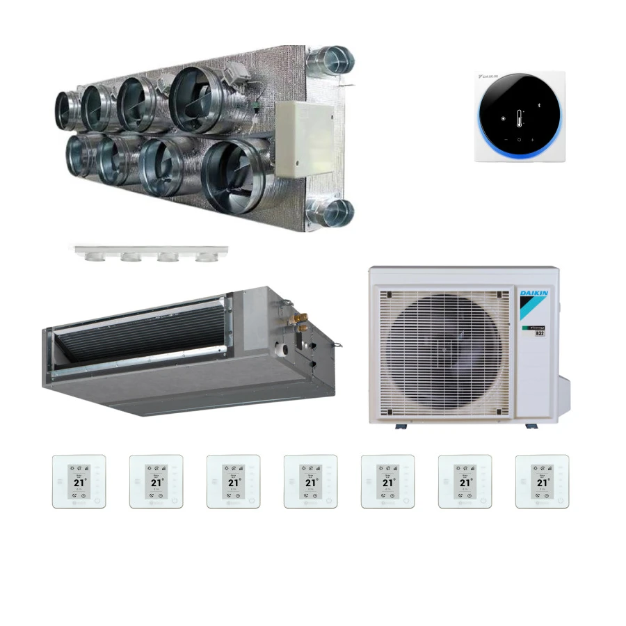 Pack gainable Daikin 14kw pour 150m² Airzone 8 sorties