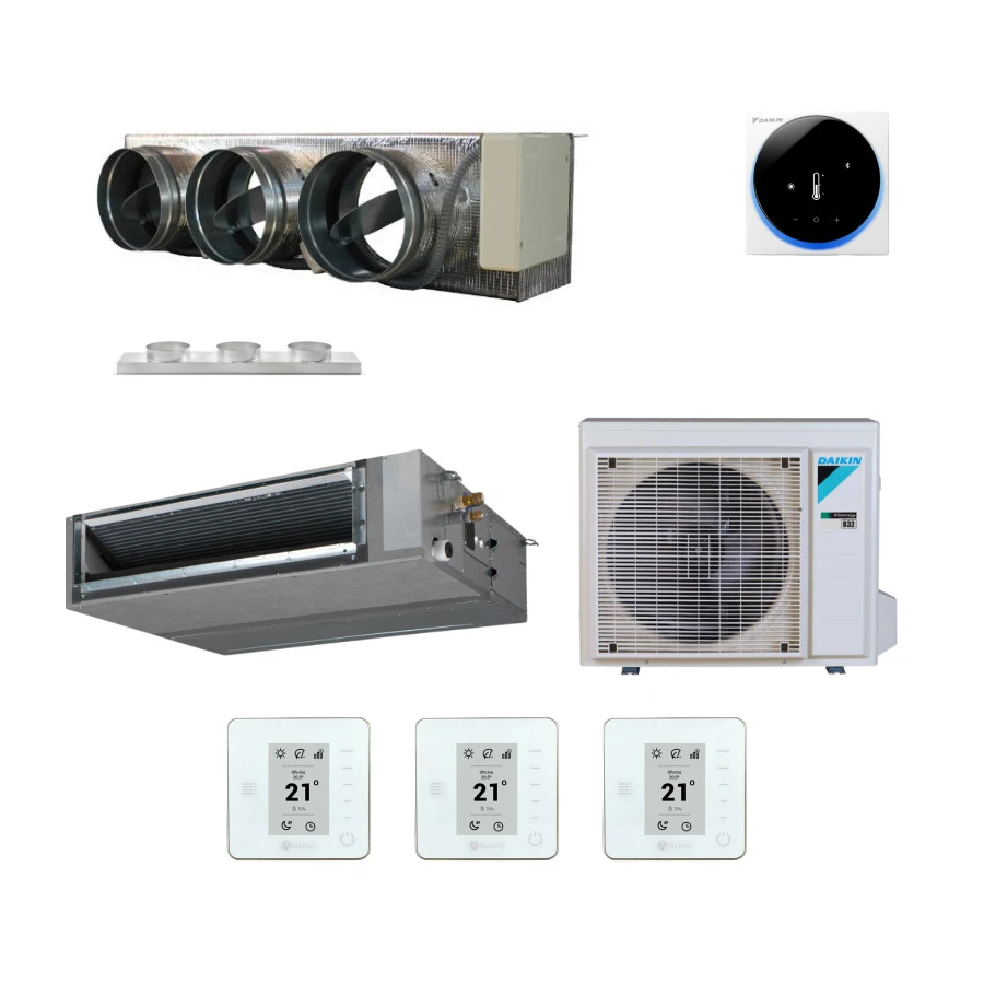 Pack gainable Daikin 6kw pour 70m² Airzone 3 sorties pack-FBA60-M3