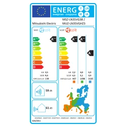 Climatiseur mural Mitsubishi Electric Design Premium MSZ-LN noir onyx hyper heating 3.5 kW - MSZ-LN35VG3B + MUZ-LN35VGHZ3