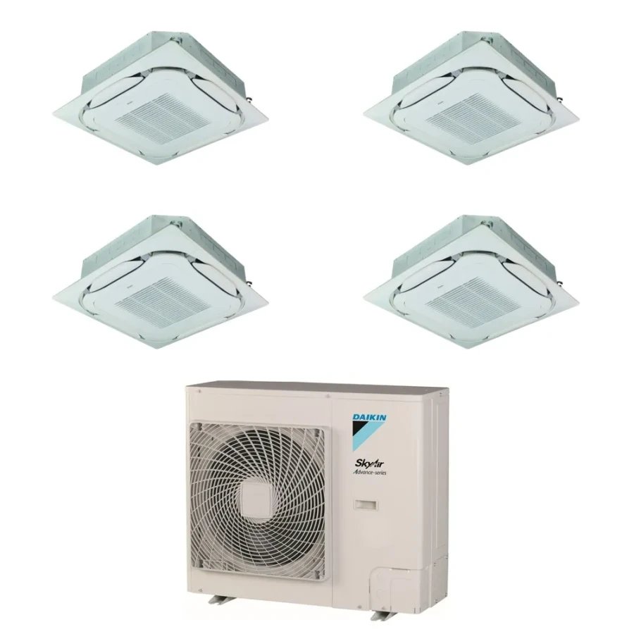 Pack Double Twin Daikin : 4 x FCAG35B + groupe RZASG140MV