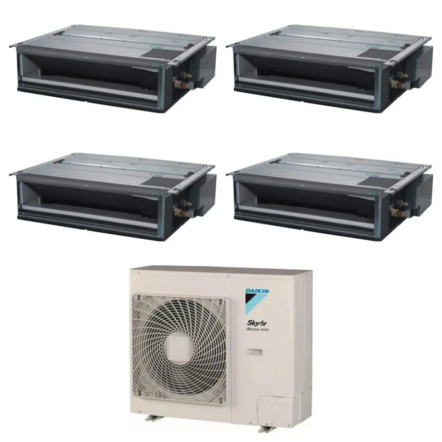 Pack Double Twin Daikin : 4 x FDXM35F9 + groupe RZASG140MY