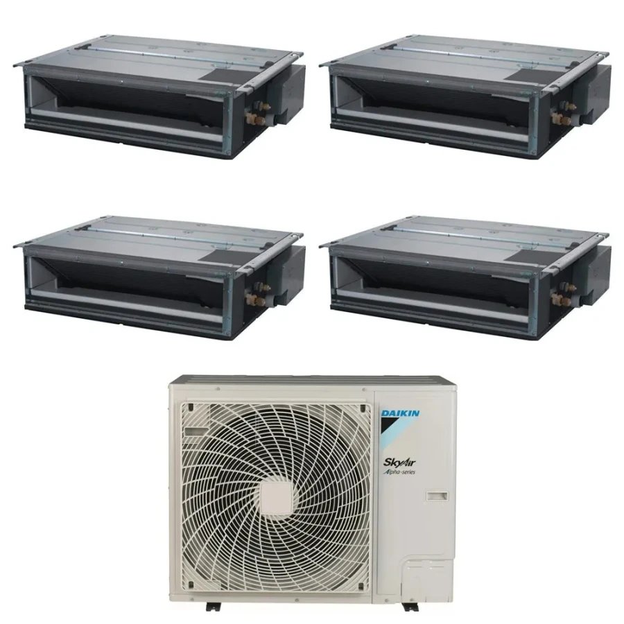 Pack Double Twin Daikin : 4 x FDXM60F9 + groupe RZA250D