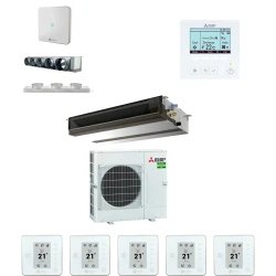 Pack gainable Mitsubishi Electric 14kw pour 150m² Airzone 5 sorties