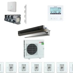 Pack gainable Mitsubishi Electric 14kw pour 150m² Airzone 7 sorties