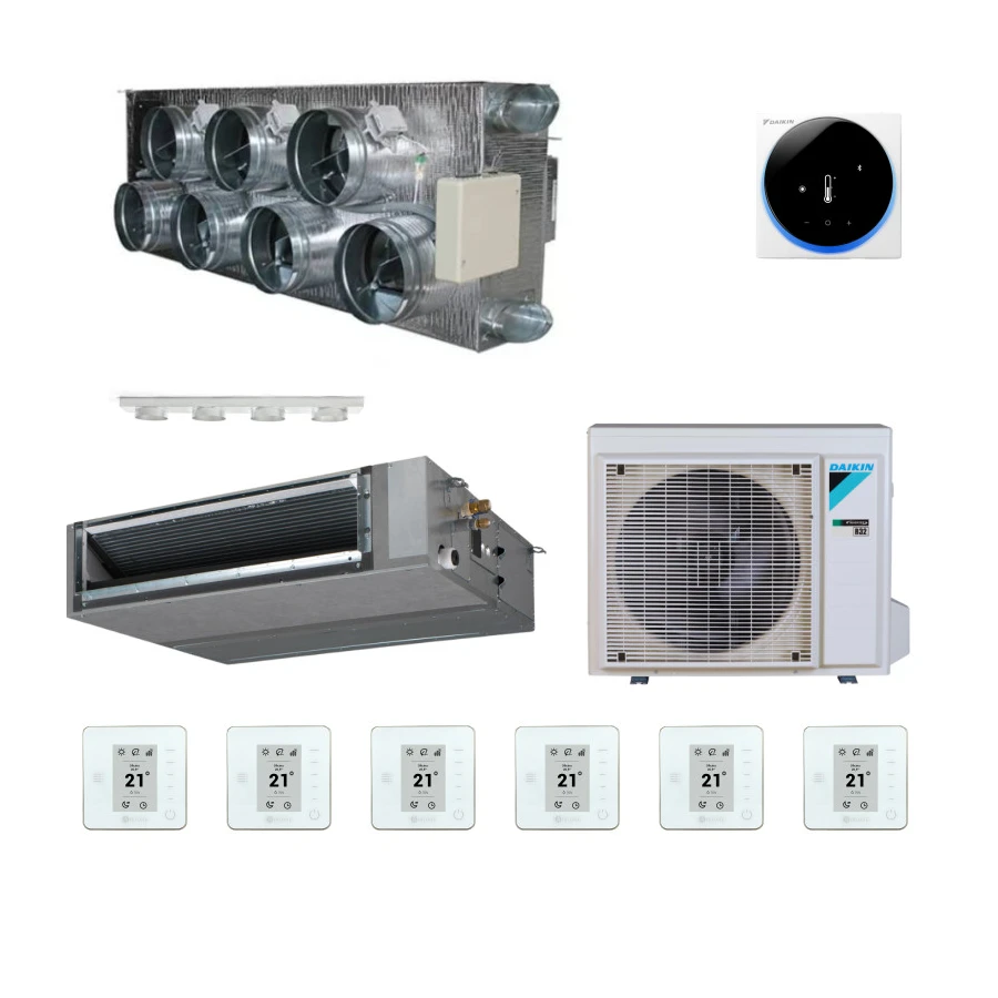 Pack gainable Daikin Alpha-series 10kw pour 100m² Airzone 7 sorties