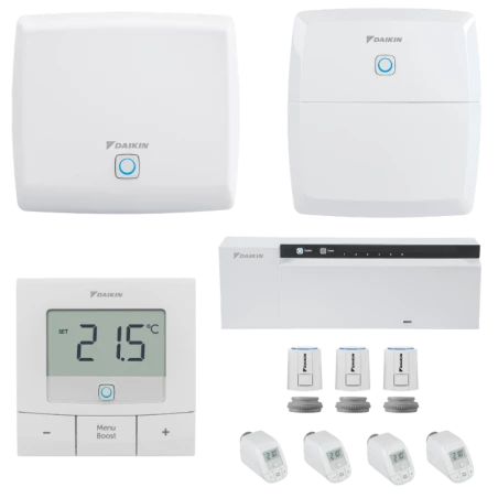 Pack thermostats connectés Daikin HomeControls — plancher chauffant 3 zones + 4 radiateurs PACK-DHC-BZ-3Z4R